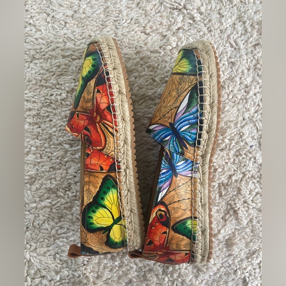 ARTISAN LEATHER ESPADRILLE LOAFER Size 8 New - Picture 8 of 12